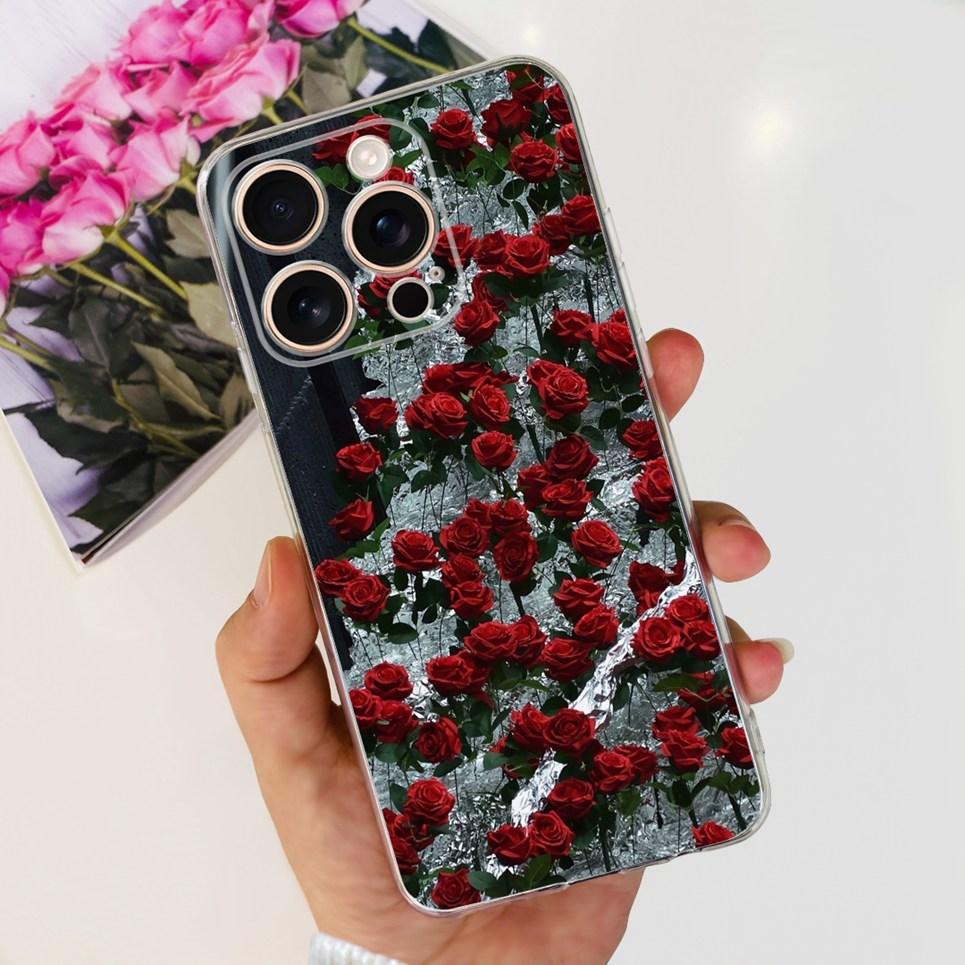 Flower Butterfly Women Fashion Back Cover For iPhone 16 Pro 16 Plus 16 Pro Max Phone Funda Transparent Soft TPU Silicone Case