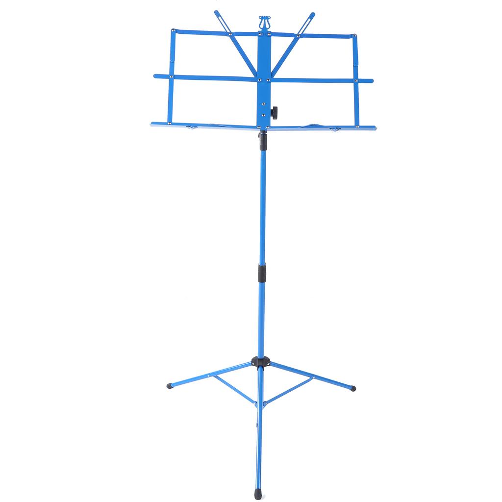 Malý hudební stojan Kovová přenosná police Snadná montáž Zvedací sklopný nastavitelný stojan pro rodinné použitíModrá