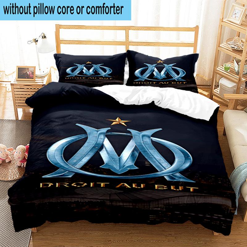 3pcs Mar-seille With Pride Emblem Printed Bedding Set Duvet Cover Closure Includes 1 Duvet Cover & 2 Pillowcases Bedding Sets Home Decor Gifts