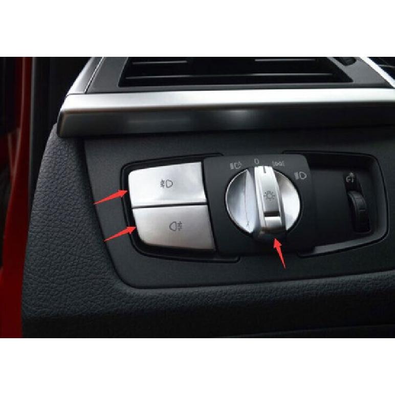 Cover Trim Headlight Switch Control Matte Silver Car Inner For BMW X1 F48 16-21