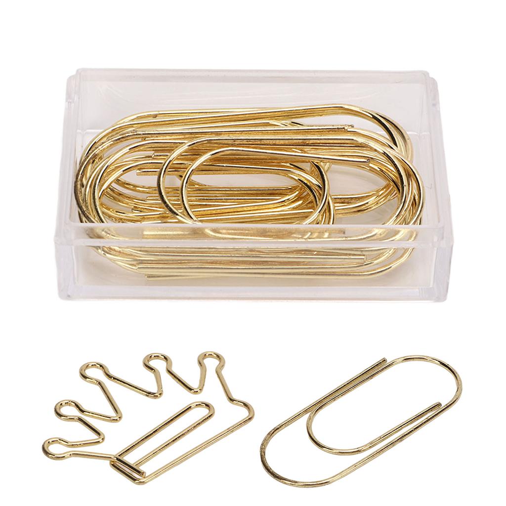 100Pcs Cute Planner Clips Innovative Design Anti Rust Electroplating Process Gold Paper Clips for Of