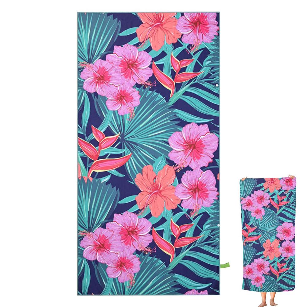 Microfiber Camping Towel 59 X 27.5 Inch Sand Proof Quick Dry Towel Reversible Towel For Travel Sport Swimming Camping Picnic