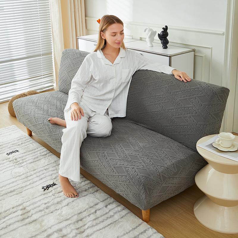 Non-Slip Stretch Jacquard Armless Sofa Bed Cover