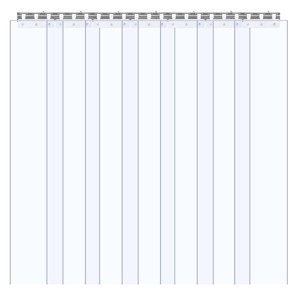 VEVOR Clear PVC Strip Curtain, 2.1 M Height X 1 M Width X 2 Mm Thickness, 7 PCS Walk In Freezer Cooler Curtain Strips