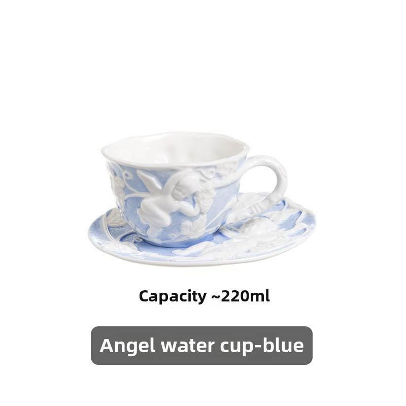 

Emboss Ceramic Teapot Black Tea Cup Saucers Set Retro Afternoon Tea Coffee Cup Saucer Couple Cup Set Home Creative Drinkware Mug