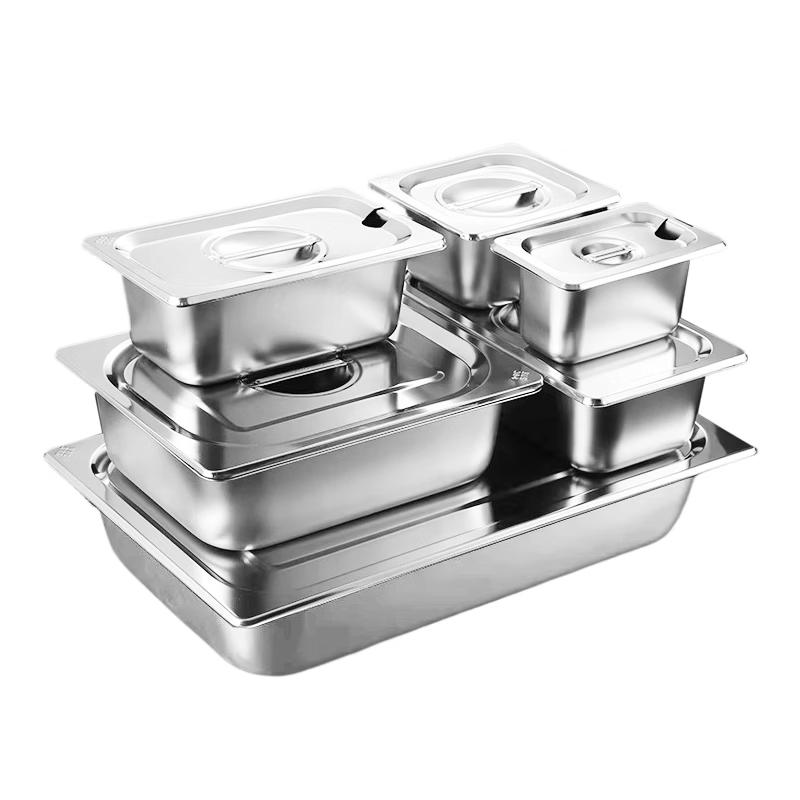 Rectangular 304 Stainless Steel Food Pan with Lid