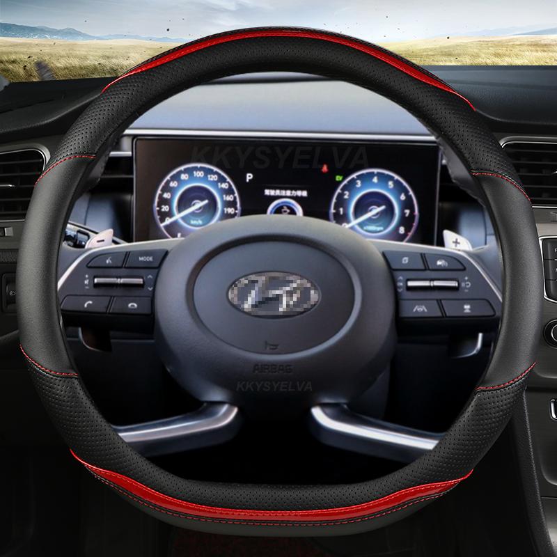 Auto Lenkradabdeckung Leder 38cm Für Hyundai Tucson 2022 NX4 Elantra Sonata 10. 2022 Auto Zubehör