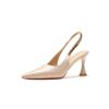 73213 [sheepskin] high heels women's thin heels 2025 new pointed empty sandals temperament commuter shoes