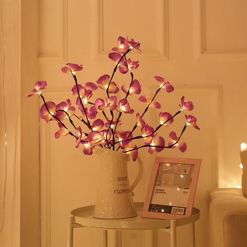 Phalaenopsis LED Branch Lights for Bedroom & Holiday Decor – Creative String Lights