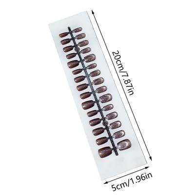 30Pcs Cat Magnetic Press On Nail Pretty Fake Nails Detachable Full Nail Tips Wearable Fake Nails Simple Artificial Art Decor