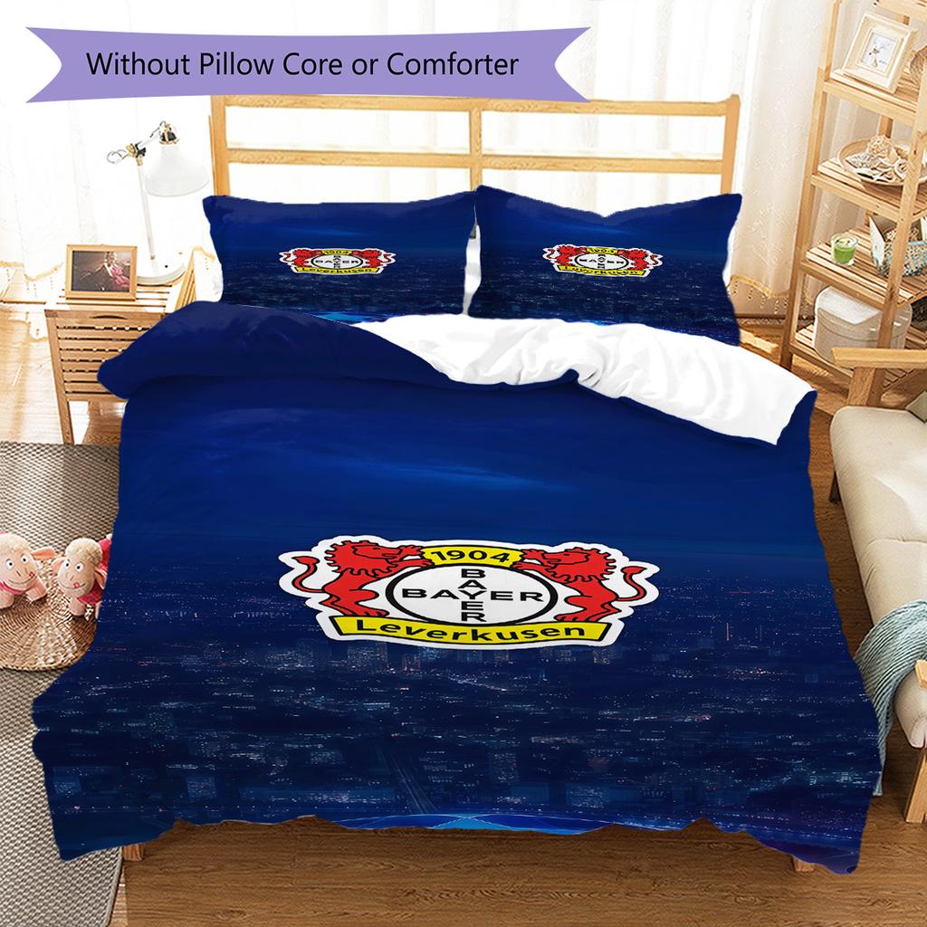 Leverkusen Logo Muster Bettwäsche Steppbett Set Bettbezug Kissenbezug Heimdekoration Geburtstagsgeschenk (1 Bettbezug + 2 Kissenbezüge, ohne Füllung)