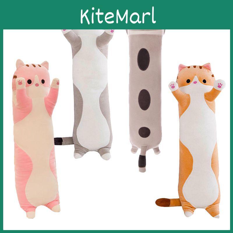 Adorabile Peluche Lungo di Gatto Morbido Cuscino Gattino Imbottito Perfetto Per il Comfort del Sonno dei Bambini