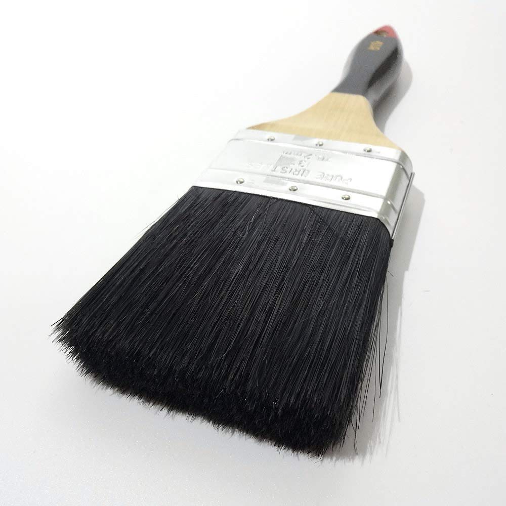 Hakeichi Long Bristle Duster Luster Mixed Bristle Pig Bristle and 1 Brush Brush, Brush, (Black PP), 3-inch, 75mm,