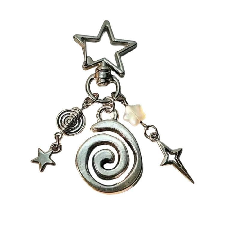 Bead Keychain Spiders Web/Spirals Star Key Chain Ornament Teens Jewelry Key Accessory For Girls Everyday Use