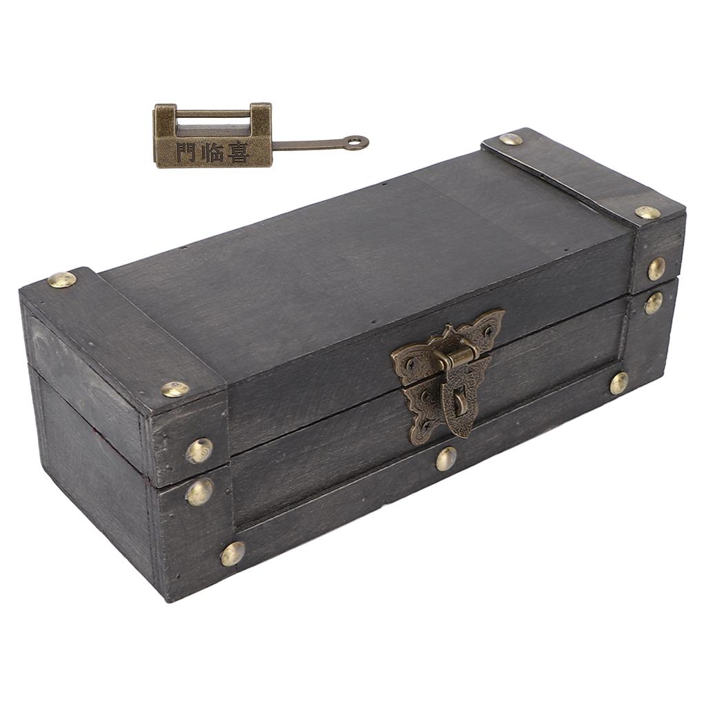 Retro Úložný box Náhrdelník Šperky Vintage Úložný box Fotografické rekvizity Dřevěný kufřík