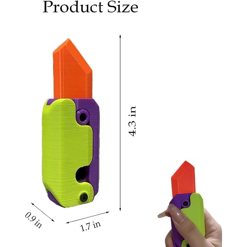 Fidget Toy Knife Coltello per rapa Stampa 3D Fidget Knife Toy Fidget Toys Adulti Plastica EDC Fidget Toys Ansia Giocattolo antistress Divertente Fidget Carota