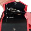 Inden Wallet 2803 Takane Black Deerskin x Red Lacquer Mount Fuji Pattern [Inden-ya] Bi-fold