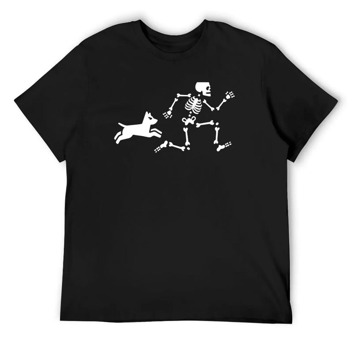 Собачья мама собачий тренер скелет кости собака Футболка винтажная аниме рубашка графические рубашки оверсайз Мужская одежда S