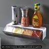 Collapsible Wall-mounted Spice Box Combination Four-grid Kitchen Device Sets Multi Plastic Container for Seasoning Tools