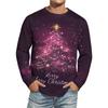 Men's Christmas Printed Imitation Cotton Long-sleeved Shirt