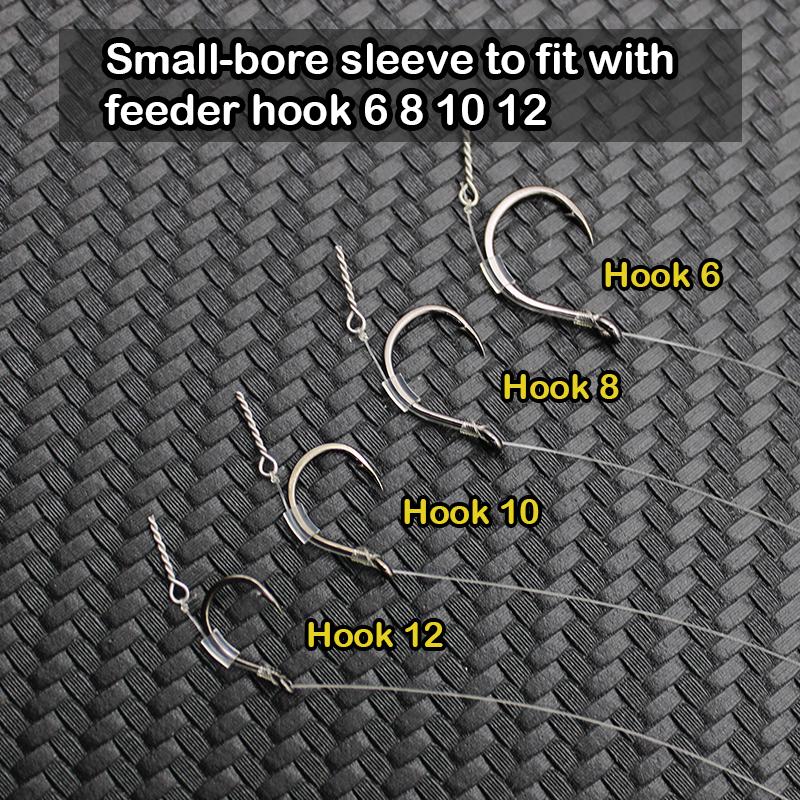 300pcs/box Carp Fishing Accessories Feeder Hook Sleeve Small-Bore Sleeve To Fit With Feeder Hook 6 8 10 12 For Fishing Tackle