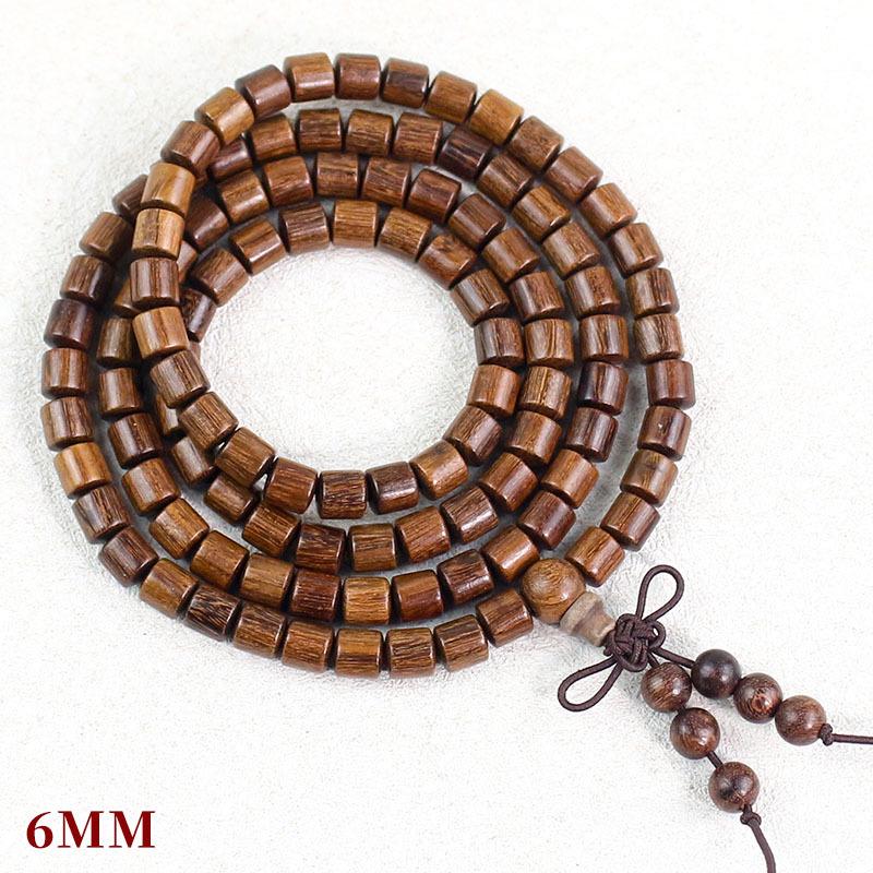 Gold Silk Sandalwood Bracelet, 108 Beads, Unisex Couple Jewelry Gift