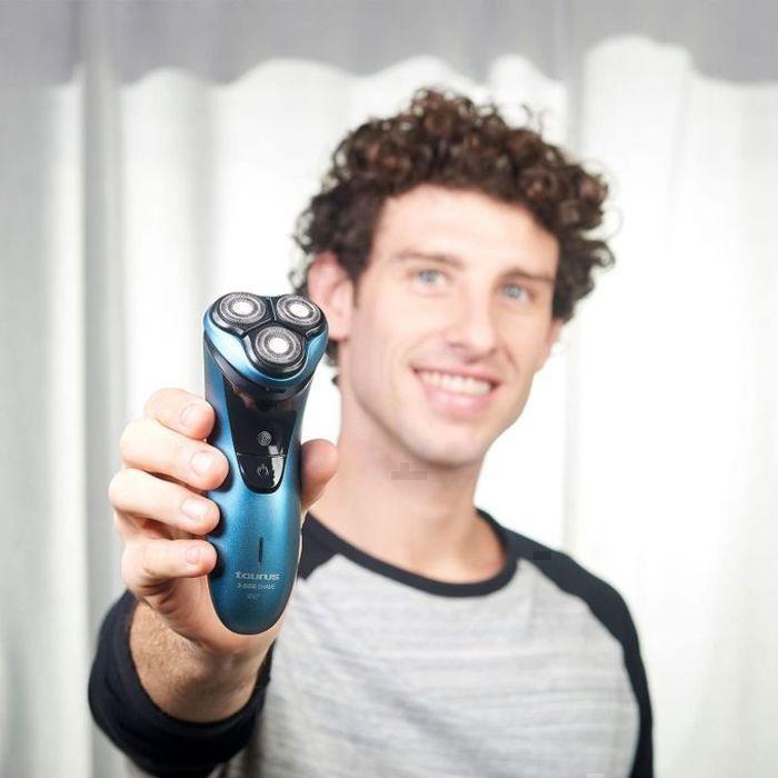 Rasoir Électrique - 3-SIDE SHAVE - Triple Tête - Rechargeable - Autonomie 45 Min - Lavable