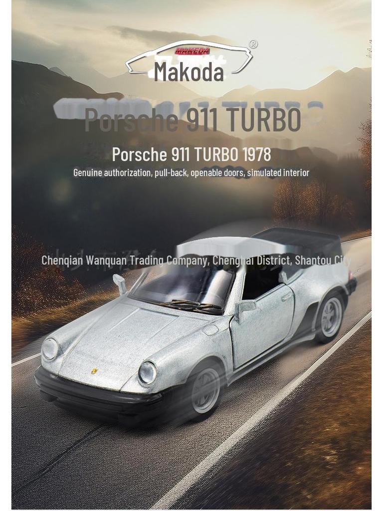 Retro Porsche 911 1:36 Alloy Pull-Back Toy Car Model for Boys