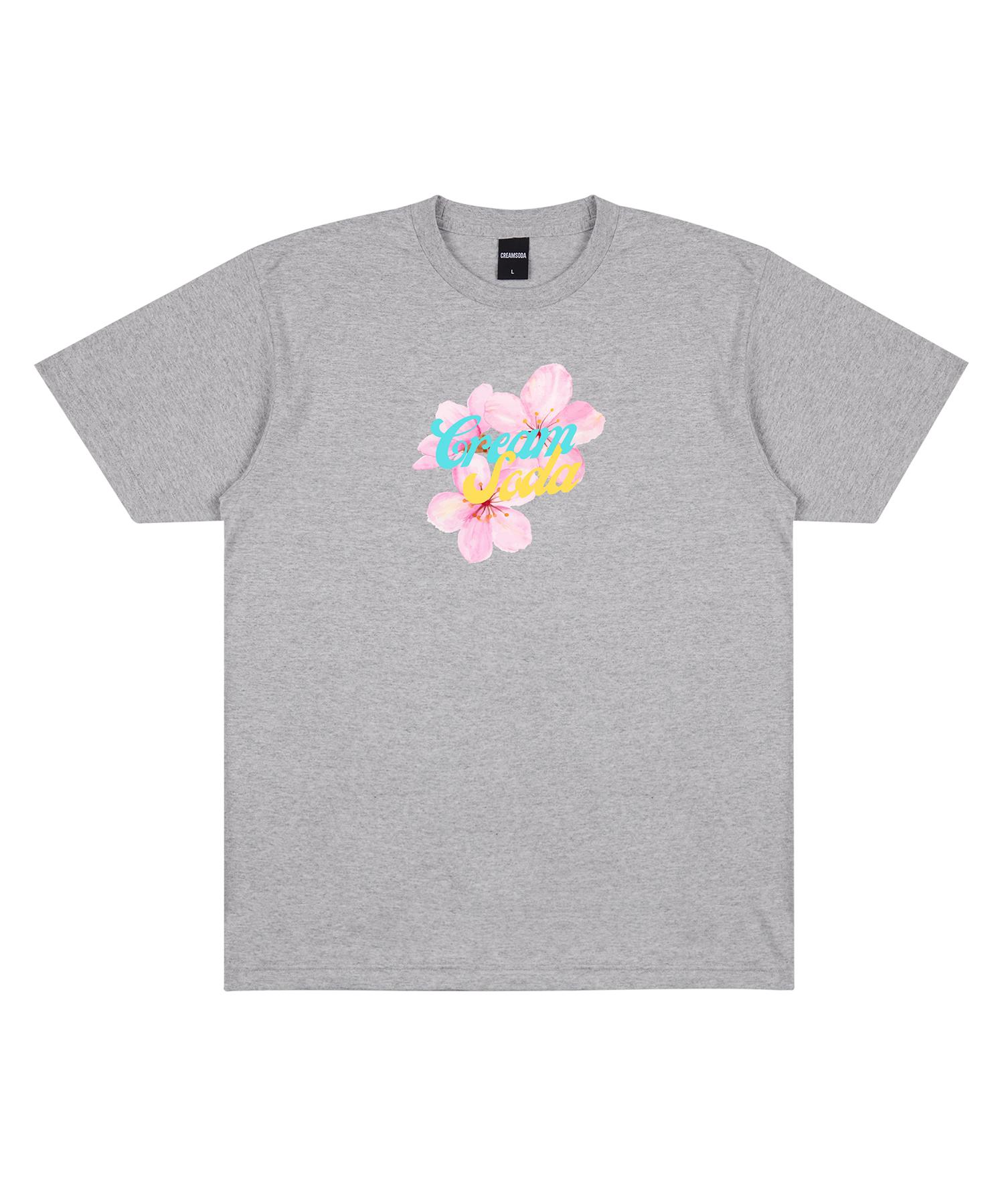 Cream Soda Lab Lab Flower Cream Short Sleeve T-Shirt Gray Xl