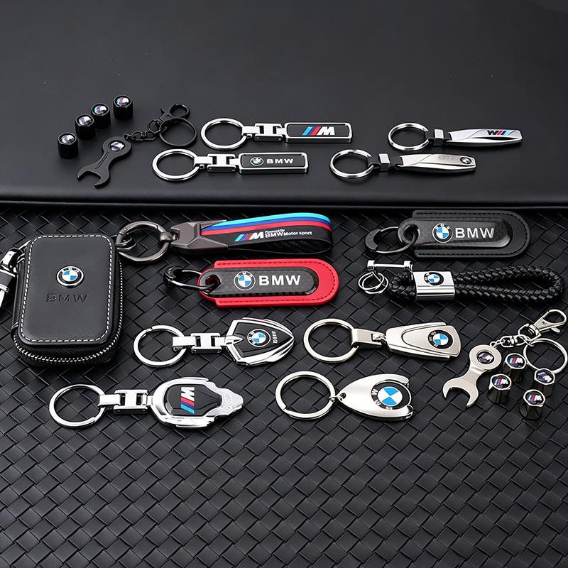 1Pcs Metal/Leather Keychain Hand-Woven Key Rope Key Ring Auto Emblem Accessories For BMW E90 E87 F30 E60 F01 F02 G20 X1 X3 X4 X5 rvsh75