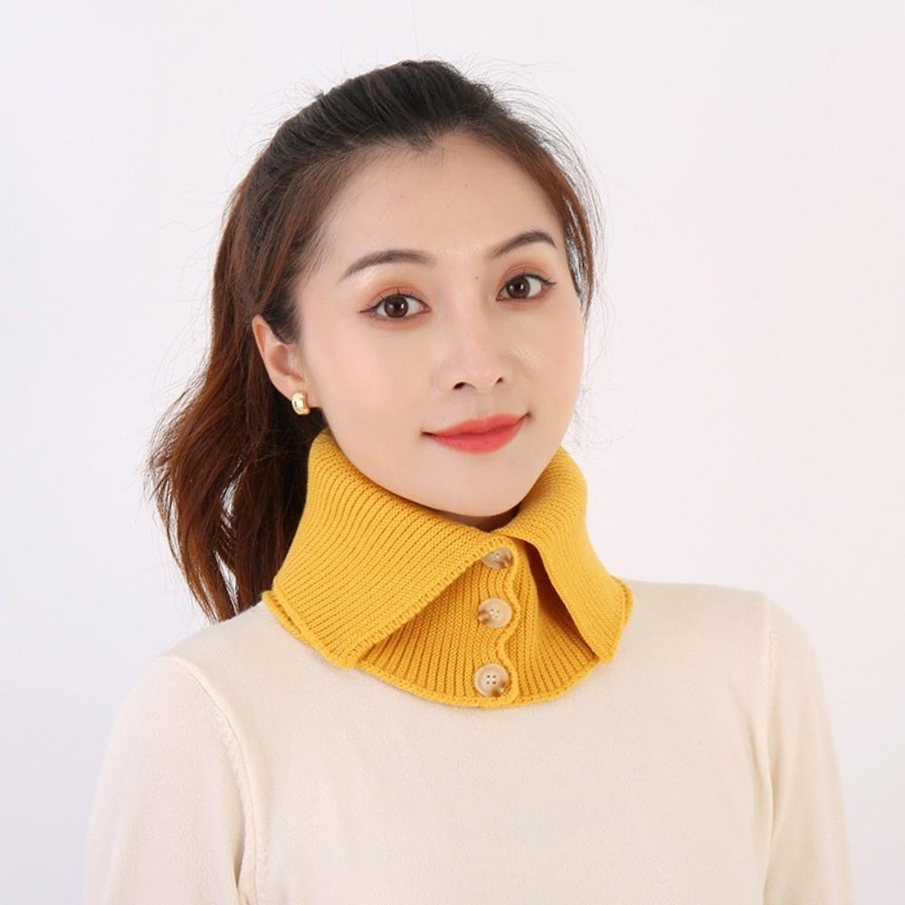 

Windproof Scarf Collar Detachable False Collar Scarfs Fashion Neck Warmer for Fall Winter жовтий
