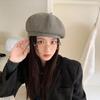 25 Early autumn new literary and retro high-quality beret women's big head circumference showing face small painter hat
