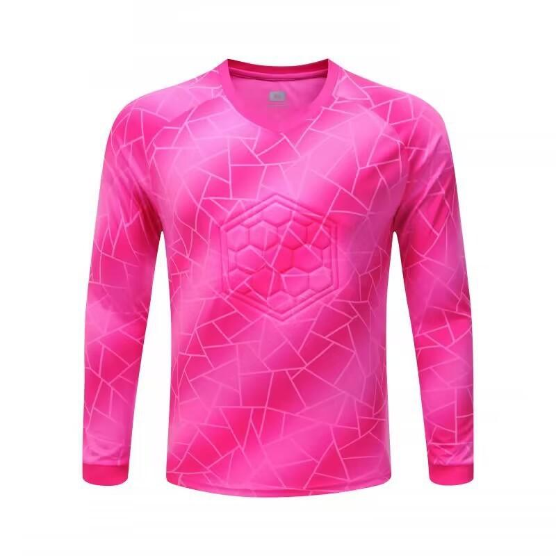 Unisex Long Sleeve Goalkeeper Jersey Set Adults Teens - Soccer Training Uniform In Fluorescent Green Red Navy Pink