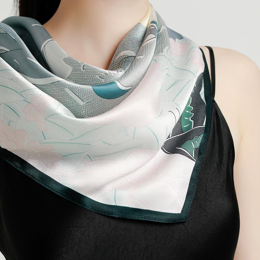 New 12mm silk crepe satin 100% mulberry silk scarf, high-end versatile accessory, silk scarf square scarf