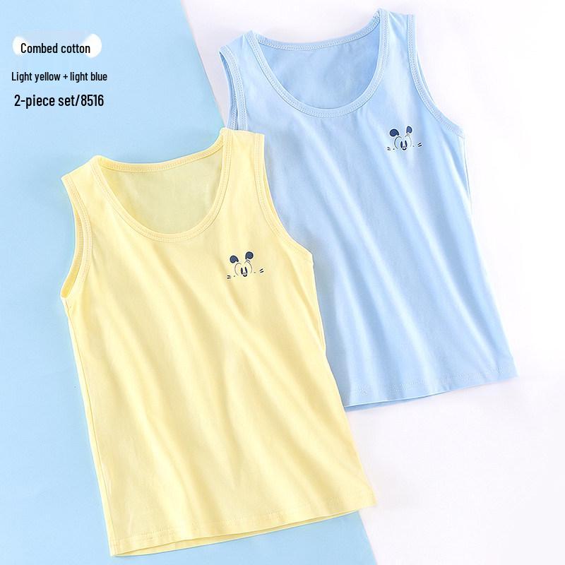 Summer Cotton Vest for Kids: Thin Camisole Top for Girls & Underwear for Boys 130 cm