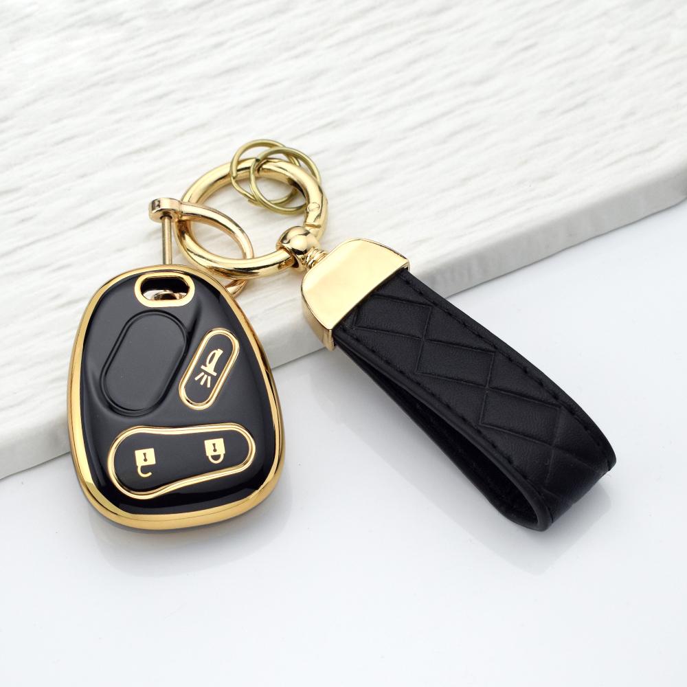 Anti-Scratch Car Key Case Cover for Chevy Silverado Tahoe Suburban Equinox Avalanche SSR LHJ011 Key Bag with Keychain Accessory