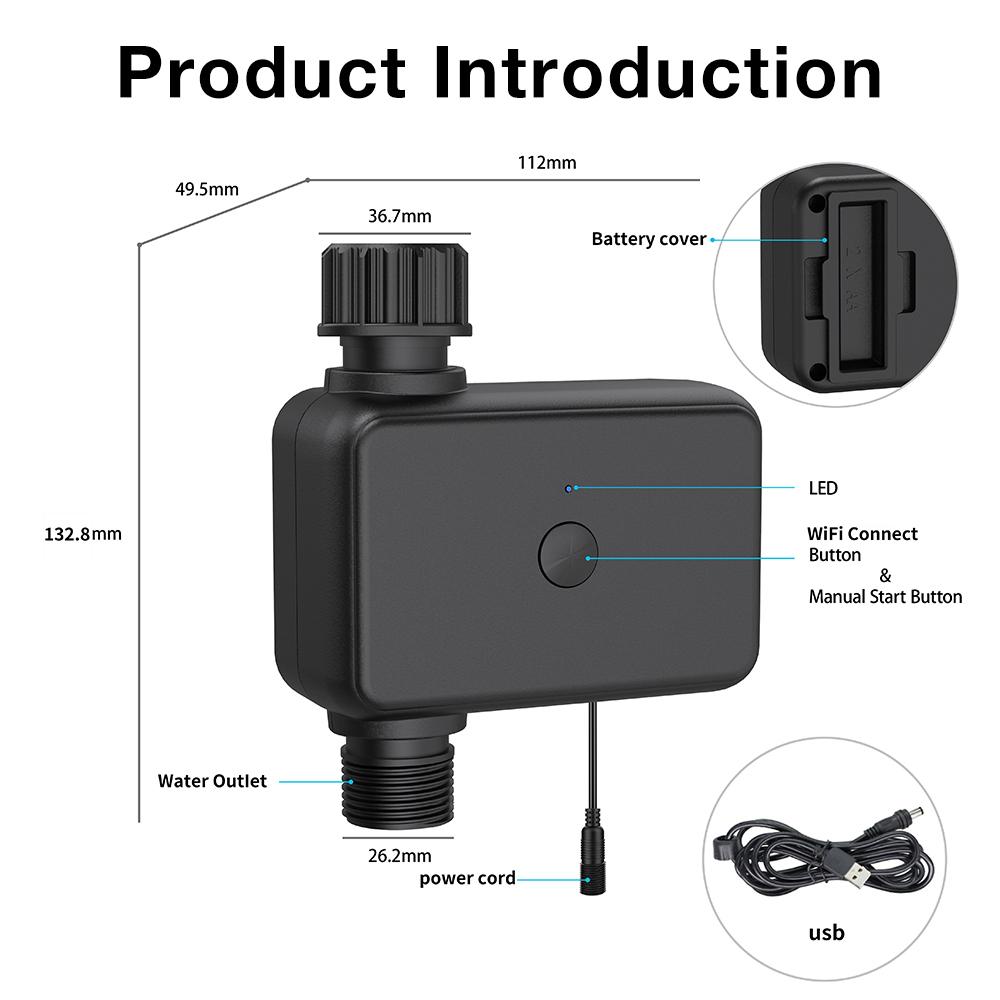 Zigbee/WLAN Smart Bewässerungstimer 1 Zone Programmierbarer Bewässerungscomputer Gartenschlauch Wasserhahn Timer Automatisches Bewässerungssystem