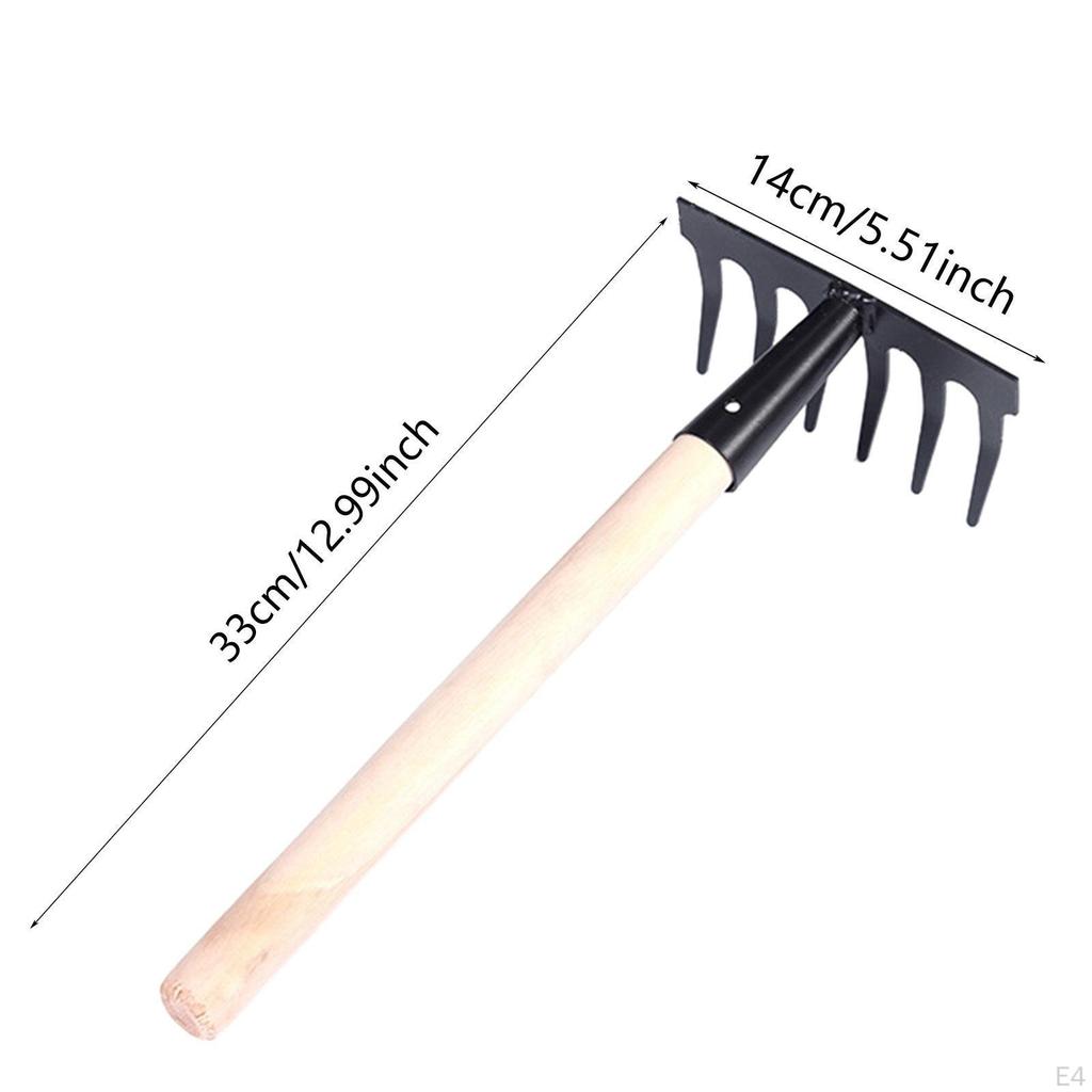 Garden Rake Claw Lightweight Wooden Handle Sturdy Sand Shell Seawater for Catching