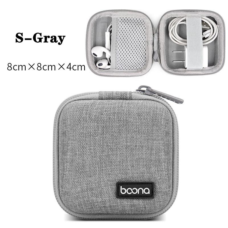 Portable Mini Hard Shell Digital Gadgets Storage Bag Artificial Leather Earphone Charger Case Plug Data Cable U Disk Organizer