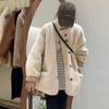 Women's Lambswool Stand Collar Coat, Loose Fit, Fur Integrated, Petite 2025, New Warm Winter Style