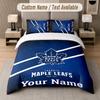Custom Bedding Set Toronto Maple Leafs Pattern, Print Name Text 1 Duvet Cover Plus 2 Pillowcases Home Textile