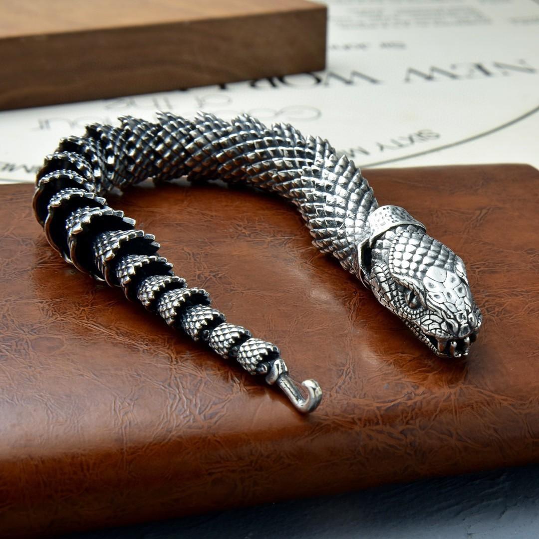 

Traditional Tibetan Buddhism Dragon Bracelet Domineering Dragon Scales Bangle for Men Women Lucky Amulet Bracelet Jewelry Gift 24CM