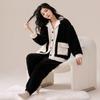 Coral Fleece Pajamas Women'S Autumn And Winter Fleece Thickened Warm Suit Winter Flannel Casual Can Be Worn Outside Loungewear