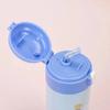 JUSTINLAU Bear Cups 380ml Cartoon Thermos for Girl Cute Little Student Portable Straw Water Bottle Thermos Vacuum Flask Drinking