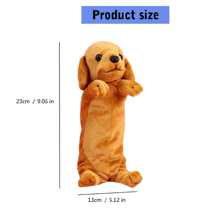 Lovely Animal Pencil Bag Plush Cartoon Dog Pencil Case Pen Bag Large Capacity Pen Organizers Cosmetic Bag