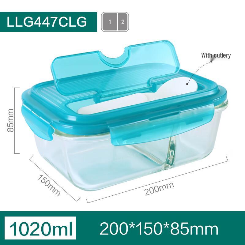 LocknLock 1020ml 3-Compartment Heat-Resistant Glass Bento Box