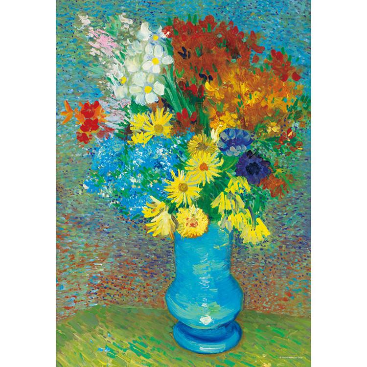 1014 Piece Jigsaw Puzzle - Flowers in a Blue Vase, popular Korean puzzle