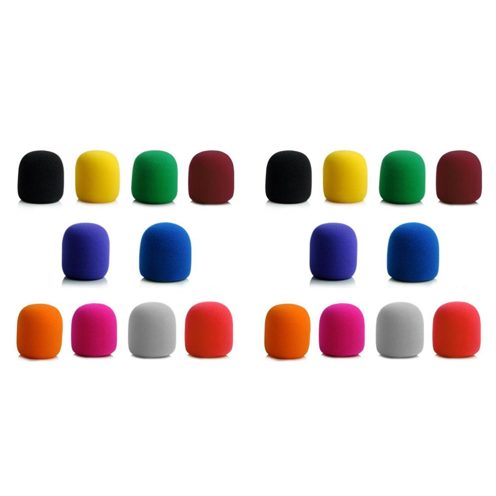 1-5Set 10Pcs/Set Thicken Microphone Foam Cover Colorful Professional Studio WindScreen Protective Grill Shield Sponge Mic Cap