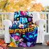 Coperta Stampata Tema Blox Fruits - Perfetta per Divano, Letto, Viaggio e Uso Esterno | Lavabile in Lavatrice, Accogliente e Durevole.