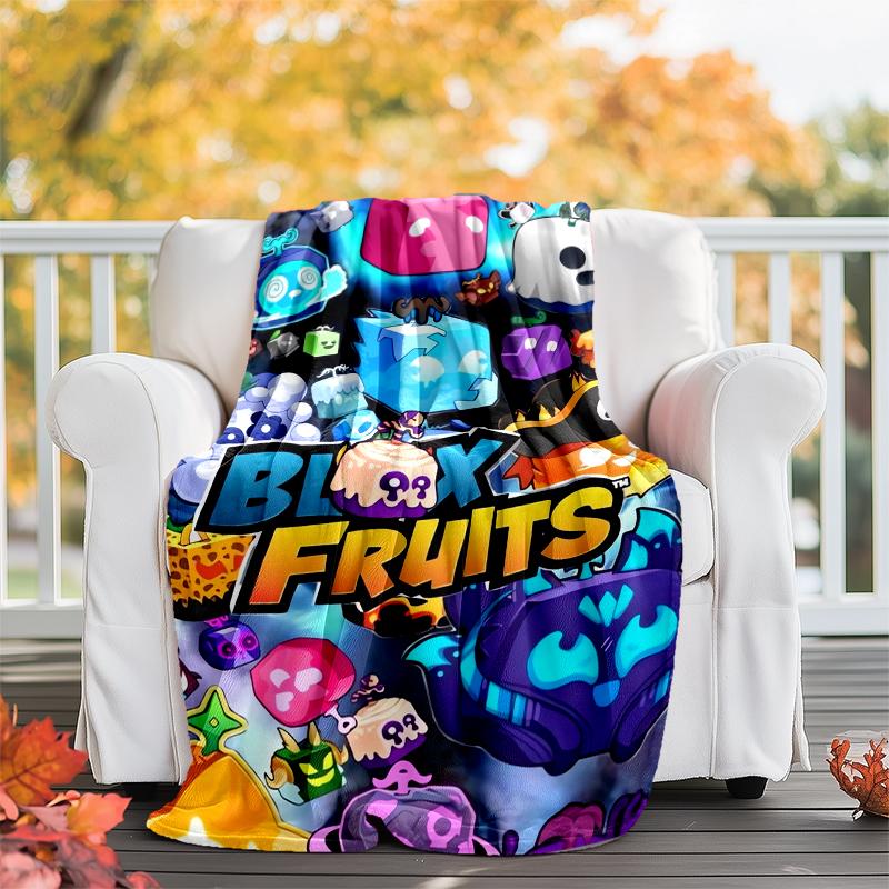 Coperta Stampata Tema Blox Fruits - Perfetta per Divano, Letto, Viaggio e Uso Esterno | Lavabile in Lavatrice, Accogliente e Durevole.